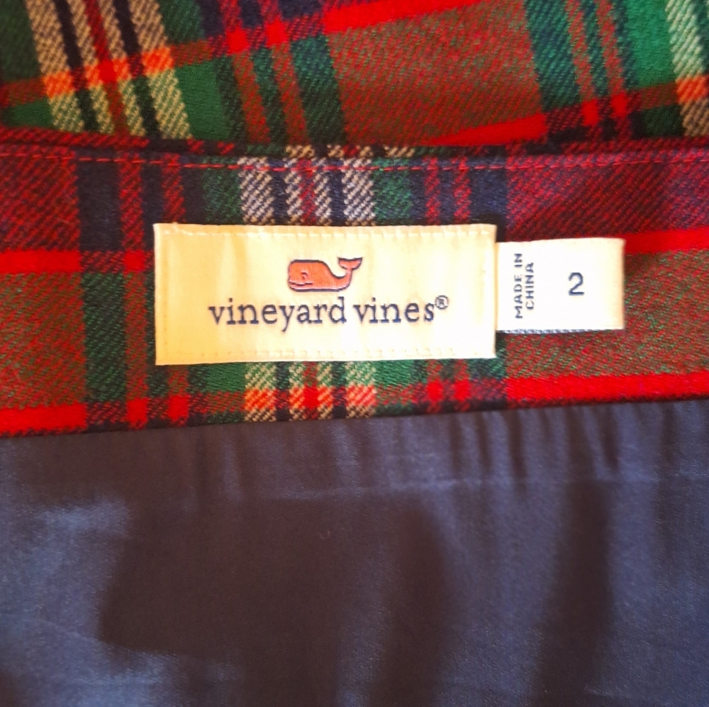 Vineyard vines scalloped red wool mini skirt sz 2 *D2 - Picture 4 of 7